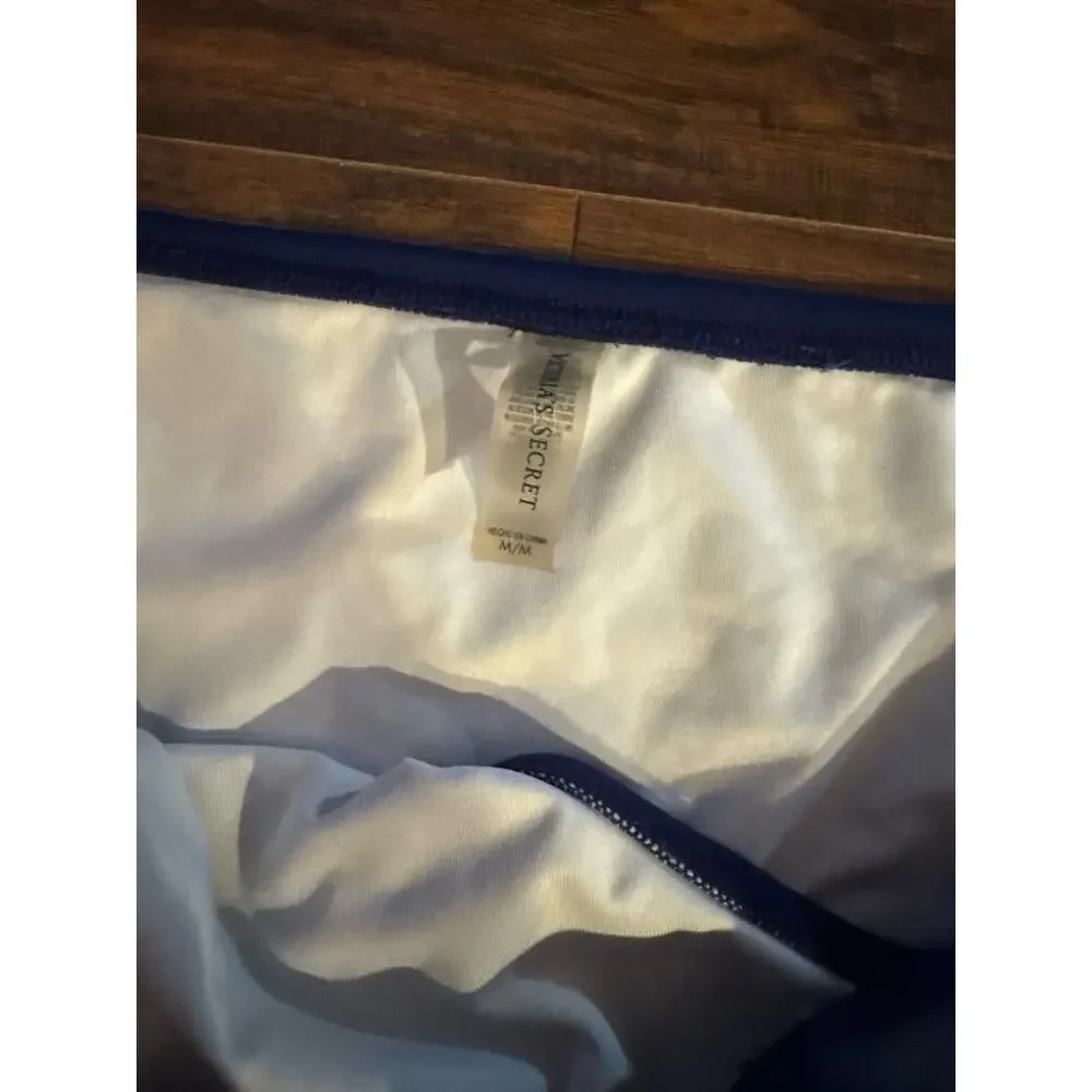 Victoria's Secret Bandeau Bikini Set Swim Top 38 DD Blue Underwire Bottom sz:med - Picture 3 of 6